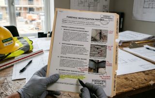written forensic investigation report documenting construction defects